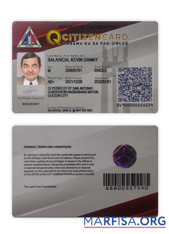 Printable Pilippines Citizen ID Card download for verification